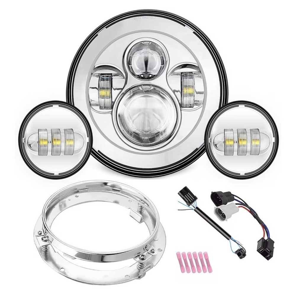 SUNPIE Compatible with H_arley Motorcycle 7 Inch Head light Fog Lights Combo